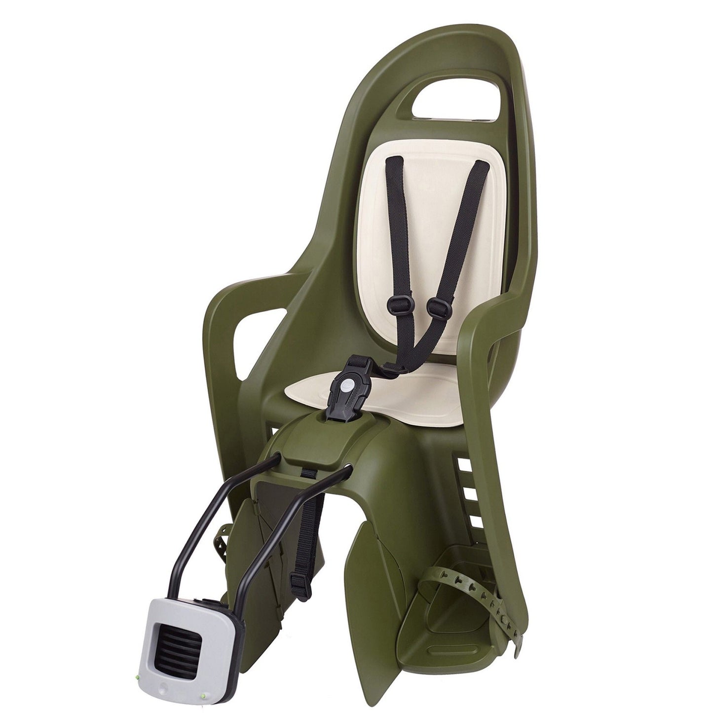 Polisport Groovy FF Child Bicycle Seat for Frames (Dark Green/Cream)