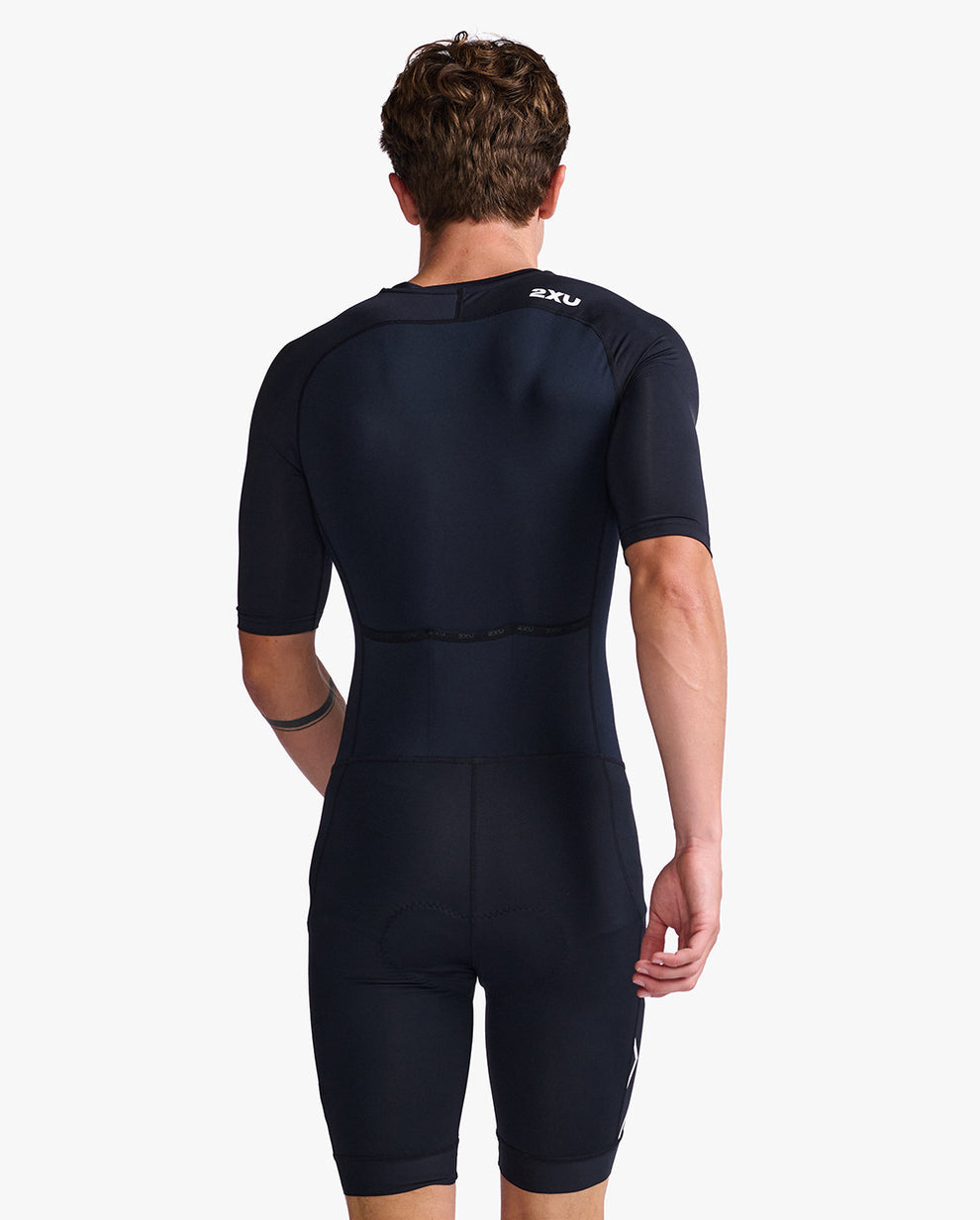 2XU Core Sleeved Men's Cycling Trisuit (Black/White)