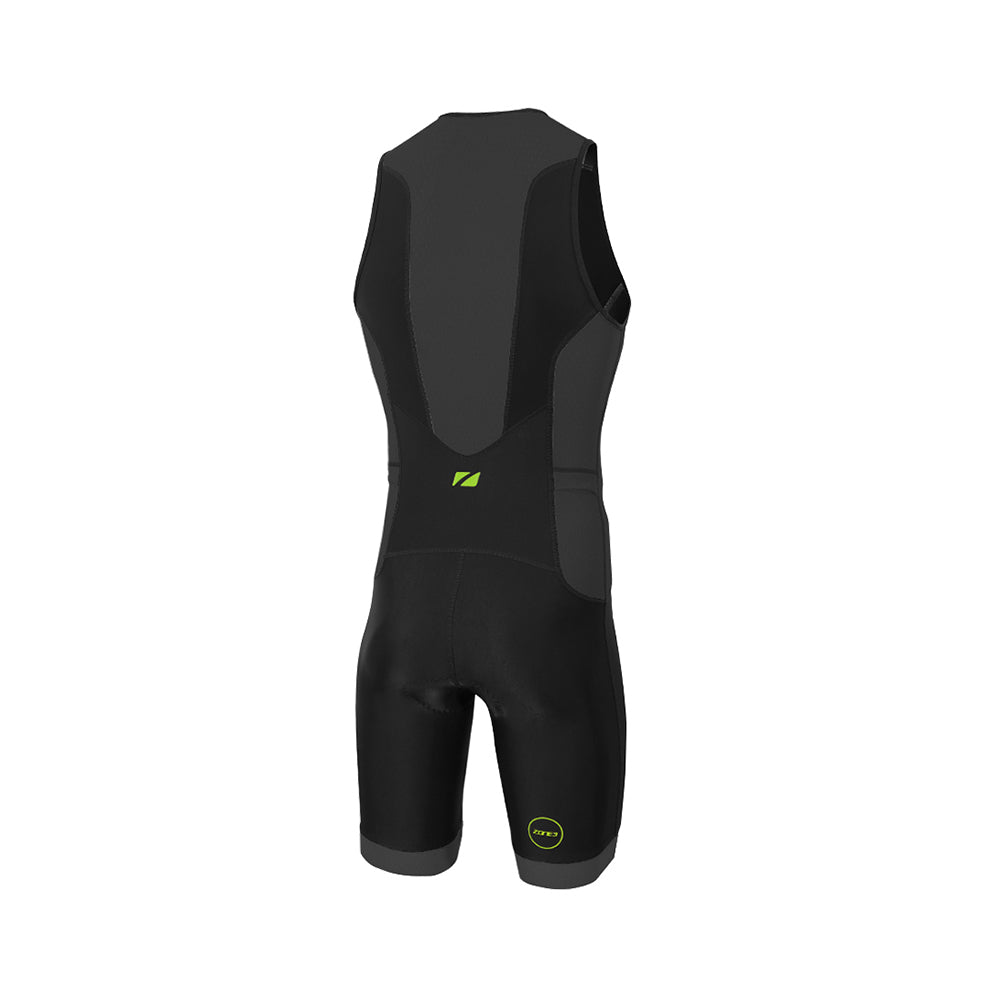 Zone 3 Aquaflo Plus Sleeveless Men's Cycling Trisuit (Black/Neon Green)