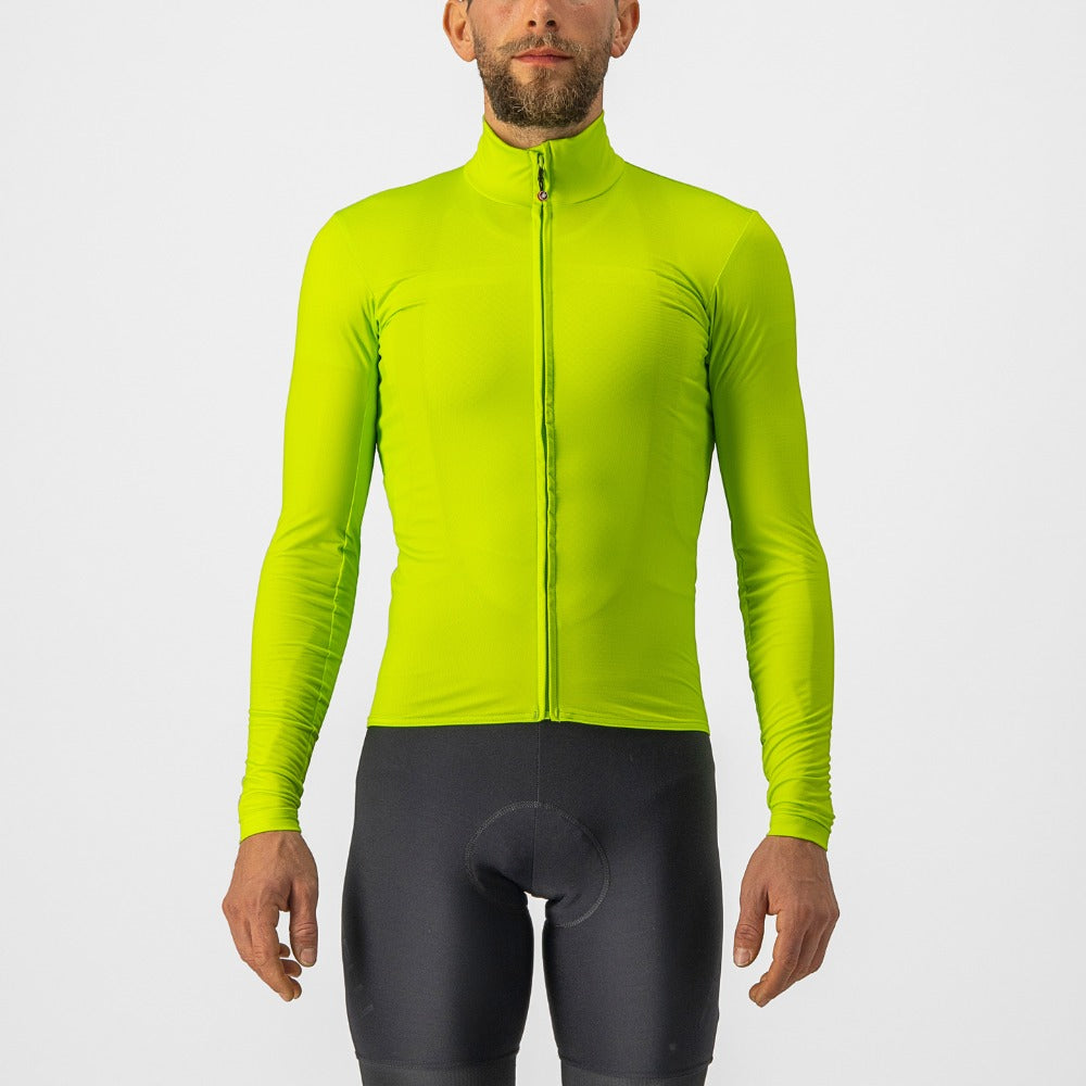 Castelli Pro Thermal Mid LS Jersey (winter) - Electric Lime - M