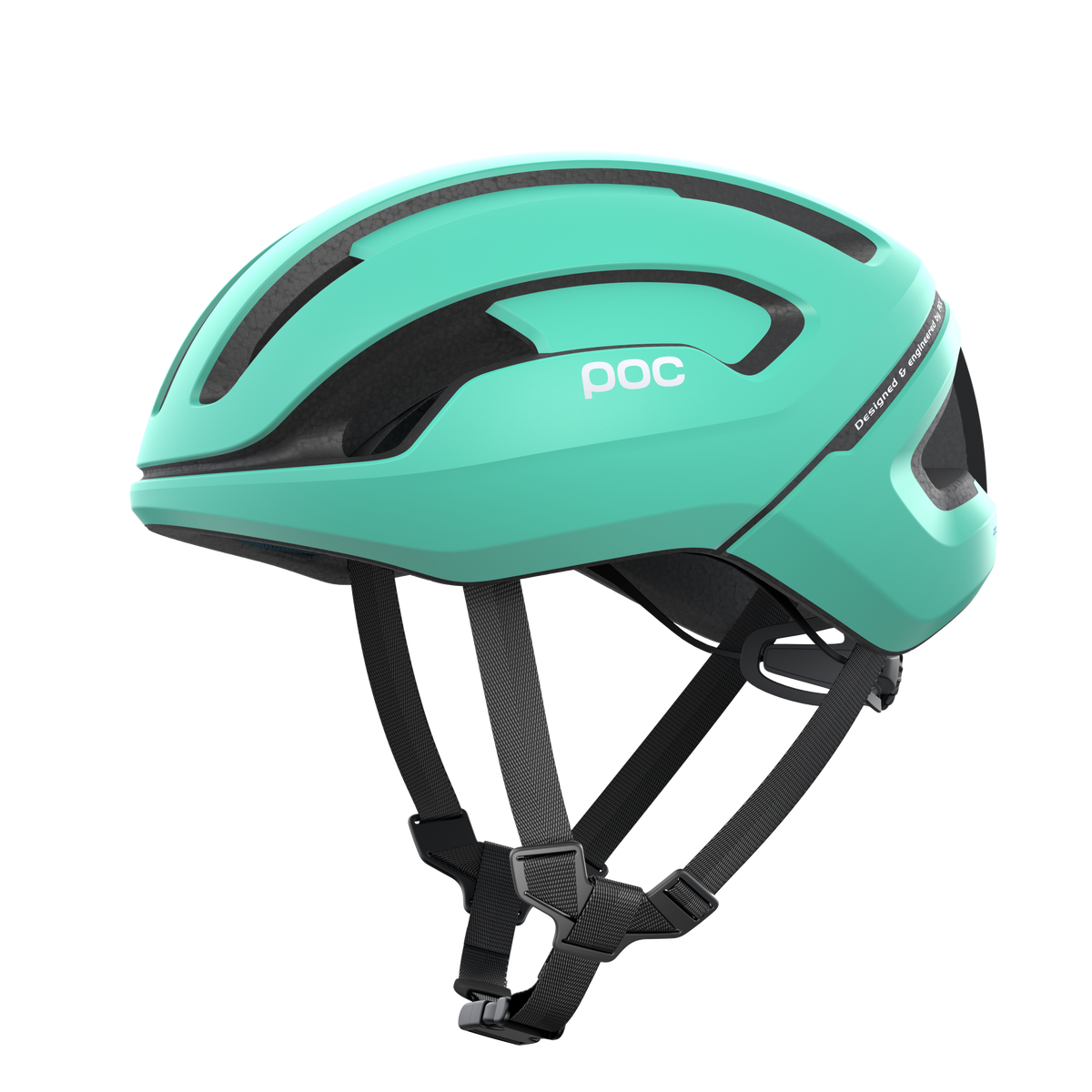 POC Omne Air Spin Road Cycling Helmet (Uranium Black/Fluorite Green Matt)
