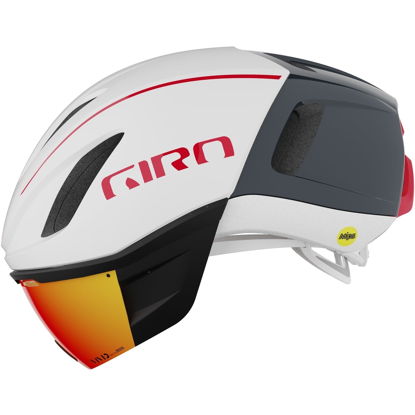 Giro Vanquish MIPS Road Cycling Helmet (Matte White/Portaro Grey/Red)