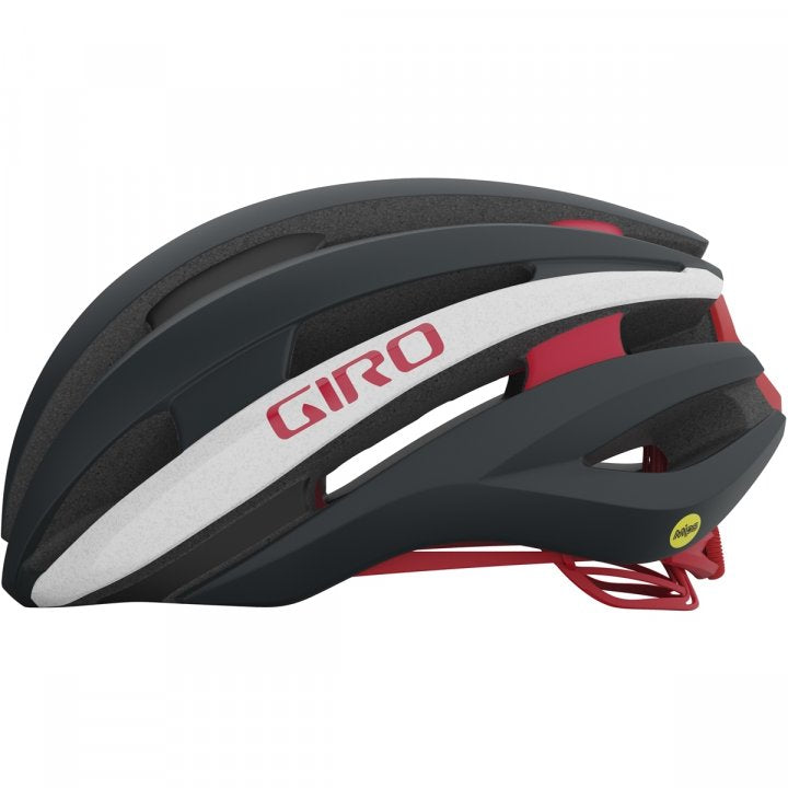 Giro Synthe MIPS II Road Cycling Helmet (Matte Portaro Grey/White/Red)