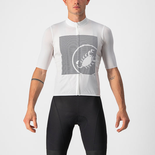 Castelli Bagarre Jersey - Ivory/Savile Blue - M