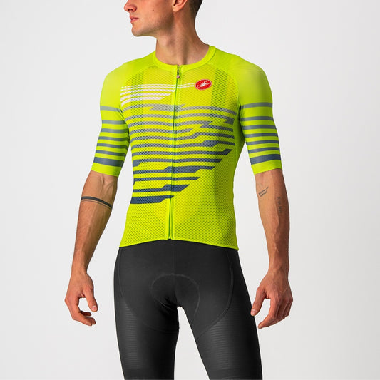 Castelli Climber's 3.0 Jersey - Electric Lime/Blue - S