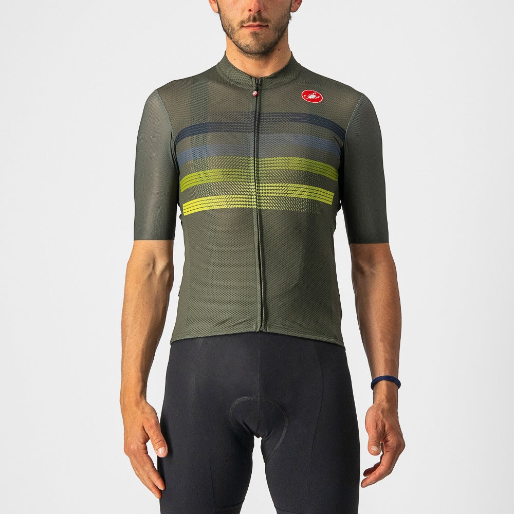 Castelli Endurance Pro Jersey - Military Green/Blue-sulphur - S