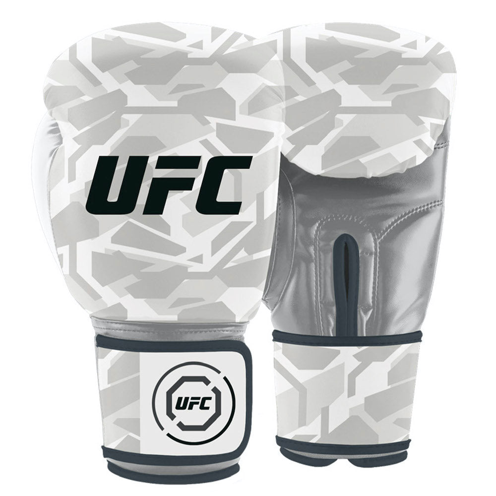 UFC Pro Octagon Camo Boxing Gloves - White Camo - 10 OZ