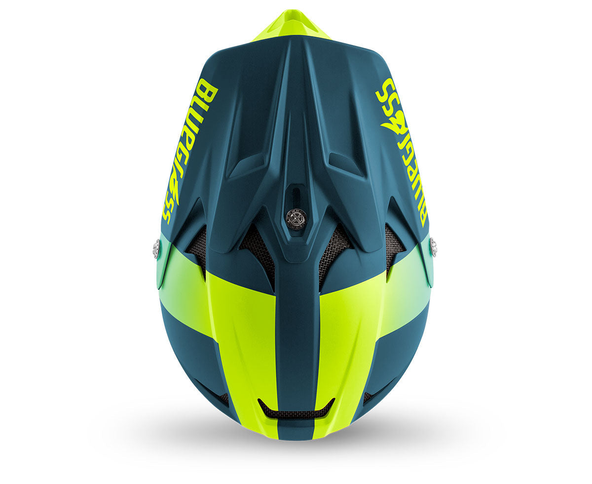 Bluegrass Intox MTB Cycling Helmet (Petrol Blue/Fluo Yellow/Matt)