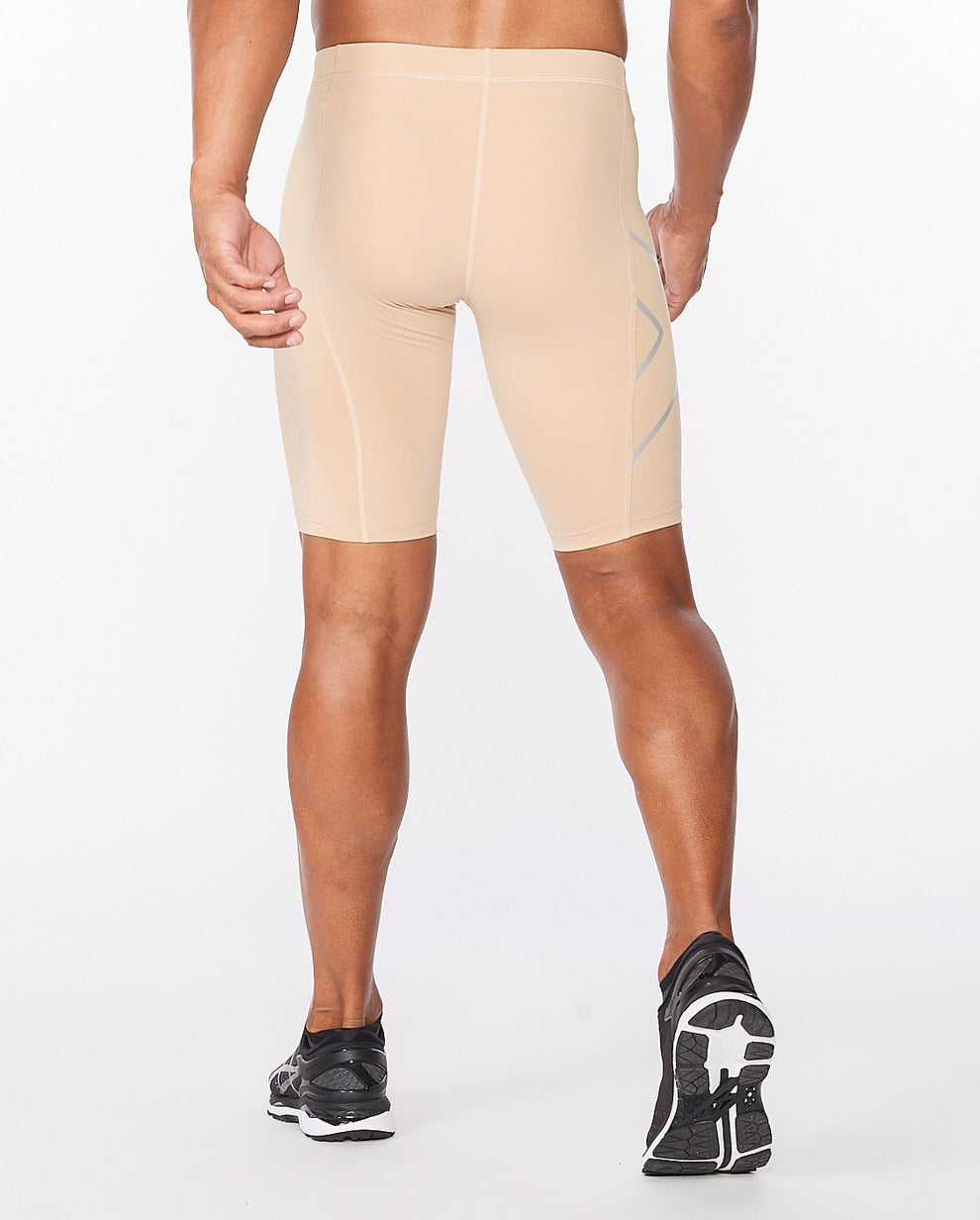 2XU Core Compression Men's Cycling Shorts (Beige/Silver)