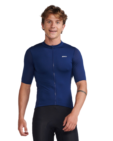 2XU Aero Mens Cycling Jersey (Medieval/White Reflective)
