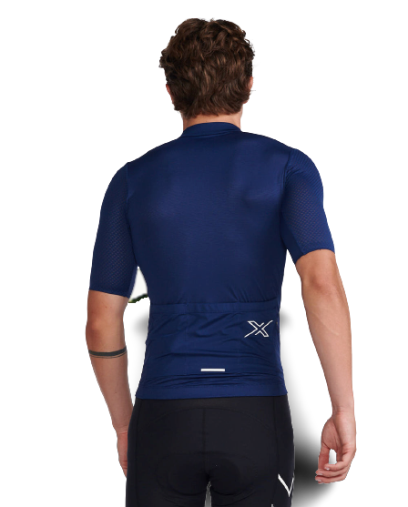 2XU Aero Mens Cycling Jersey (Medieval/White Reflective)