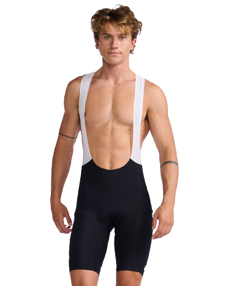 2XU Aero Mens Cycling Bibshorts (Black/White Reflective)