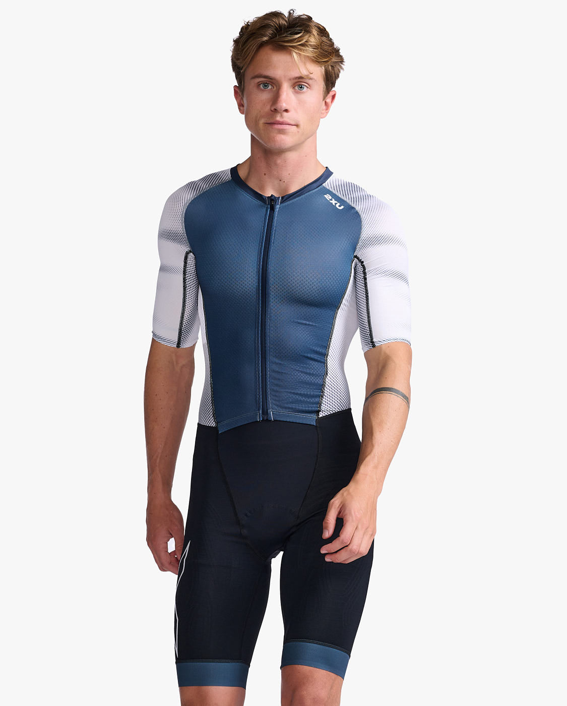 2XU Light Speed Sleeved Men's Trisuit (Midnight White)