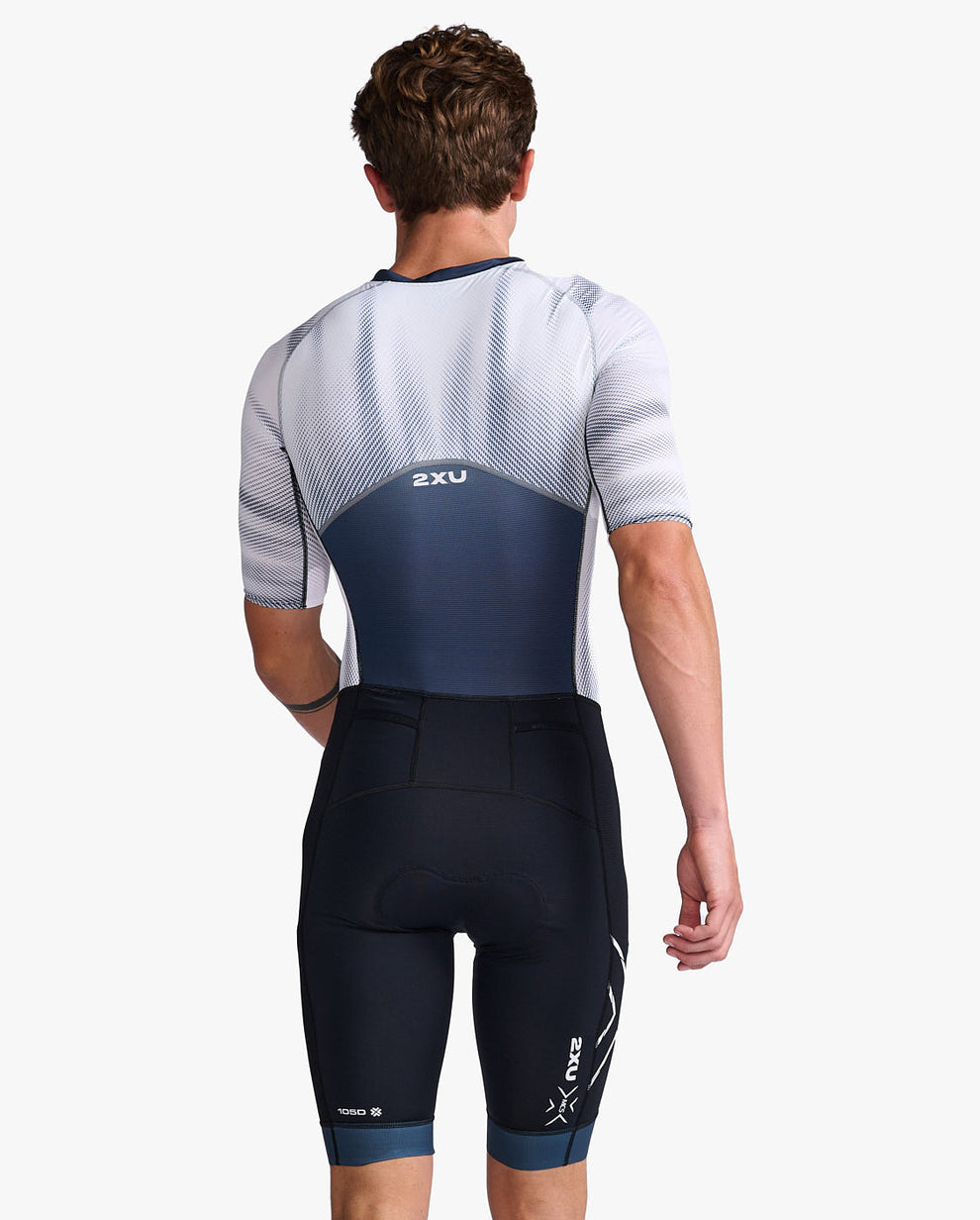 2XU Light Speed Sleeved Men's Trisuit (Midnight White)