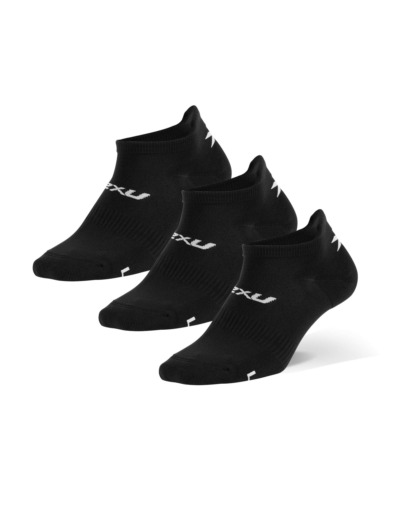 2XU Ankle Unisex Cycling Socks - Pack of 3 (Black/White)