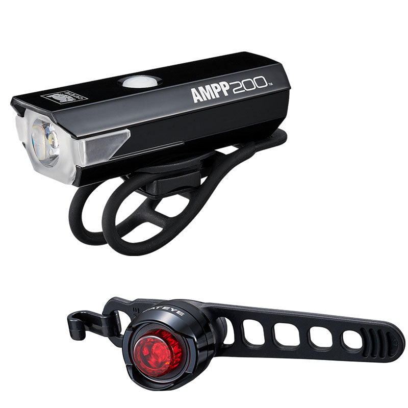 Cateye AMPP 200 and ORB Rechargeable Combo Light (Black)