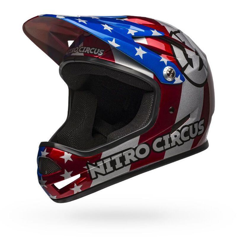 Bell Sanction MTB Cycling Helmet (Red/Silver/Blue Intro)