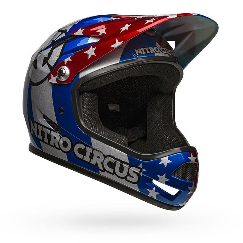 Bell Sanction MTB Cycling Helmet (Red/Silver/Blue Intro)