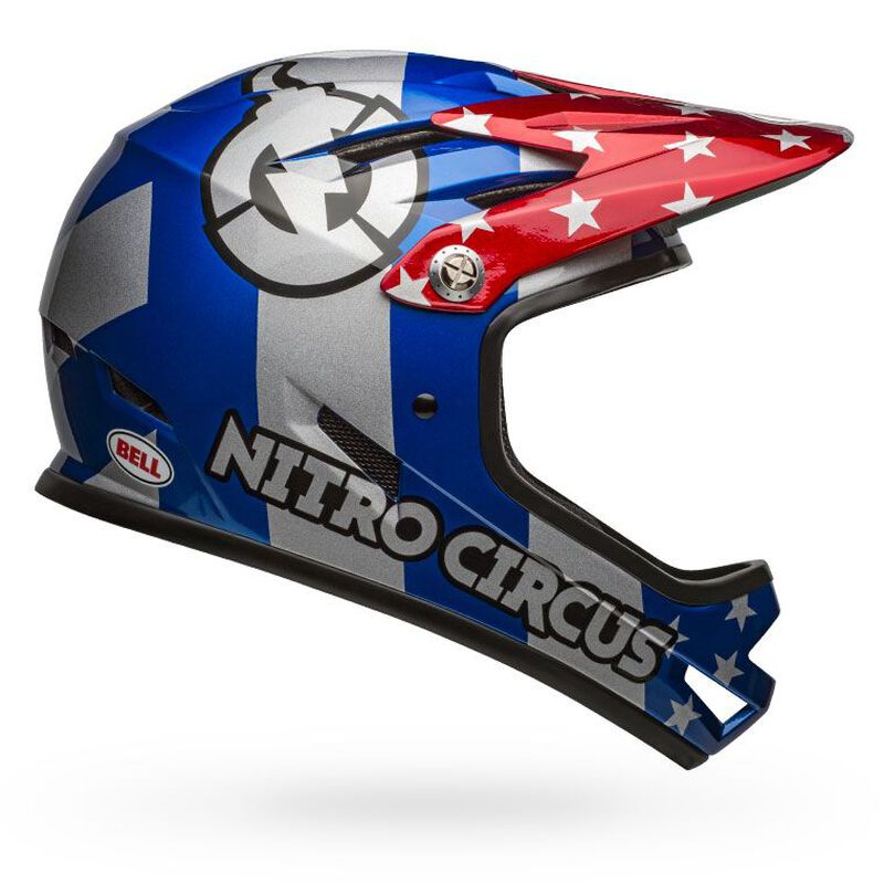 Bell Sanction MTB Cycling Helmet (Red/Silver/Blue Intro)
