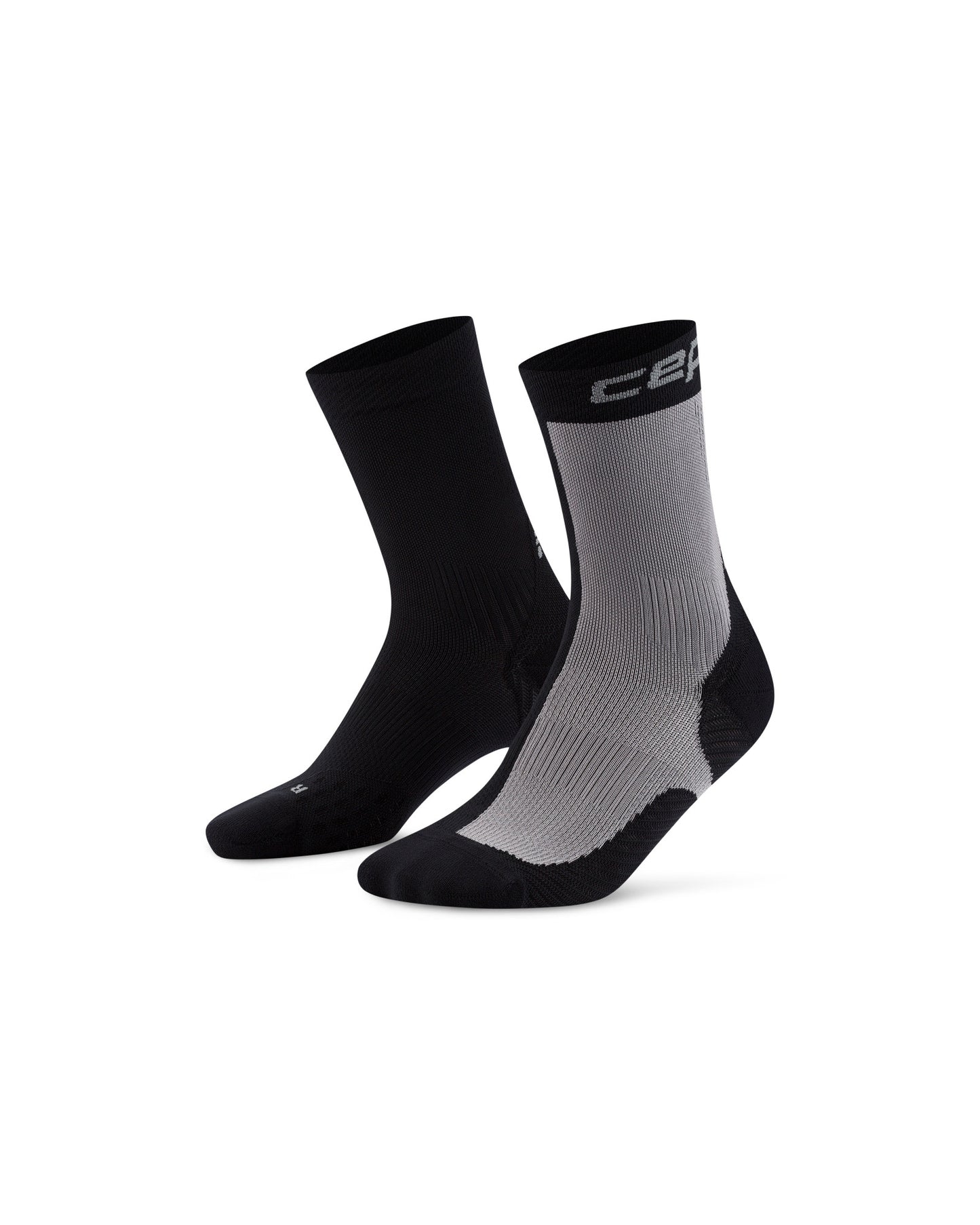 CEP Run Edition Half & Half Mid-cut Socks - Black/Grey - M-III