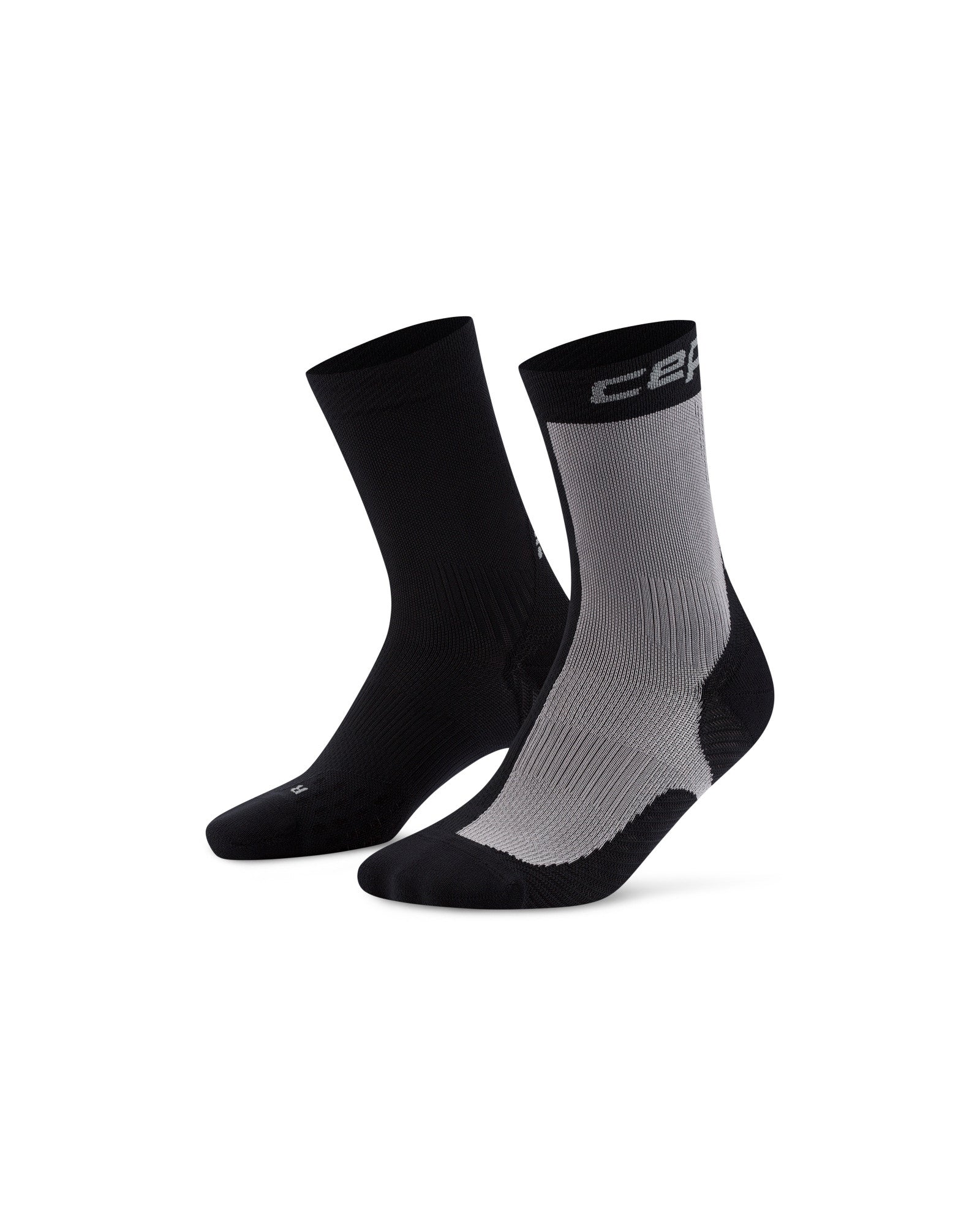 CEP Run Edition Half & Half Mid-cut Socks - Black/Grey - M-III