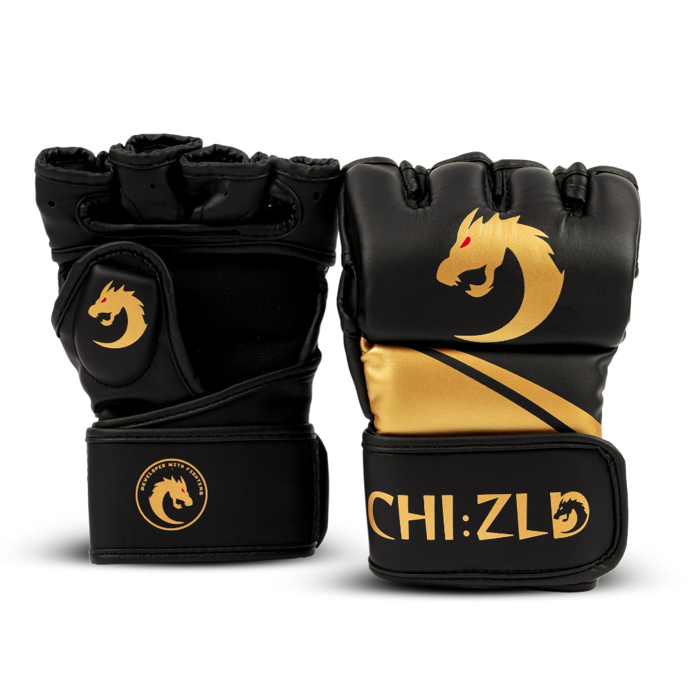 Chizld Impact MMA Gloves - Black/Gold - S
