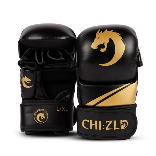 Chizld Impact Sparring Gloves - Black/Gold - S