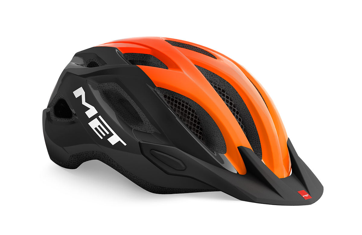 MET Crossover Hybrid Cycling Helmet (Black/Orange/Glossy)
