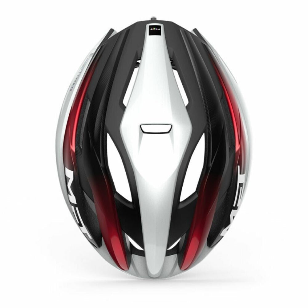 MET Trenta MIPS Road Cycling Helmet (White/Black/Red Metallic/Glosy)