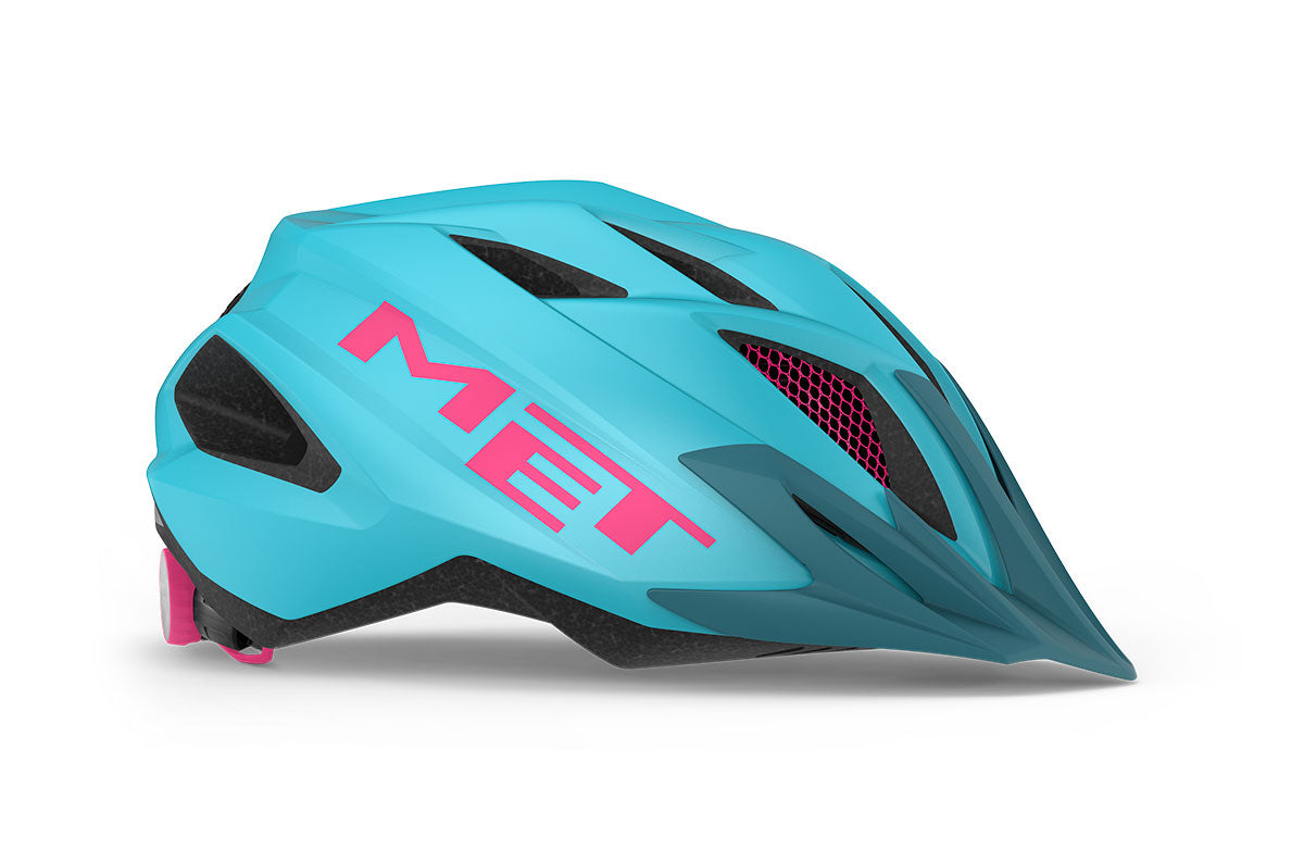 MET Crackerjack Kids Cycling Helmet (Light Blue/Magenta/Matt)