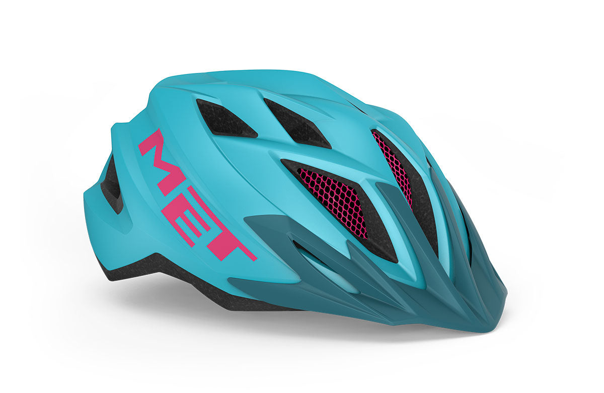 MET Crackerjack Kids Cycling Helmet (Light Blue/Magenta/Matt)