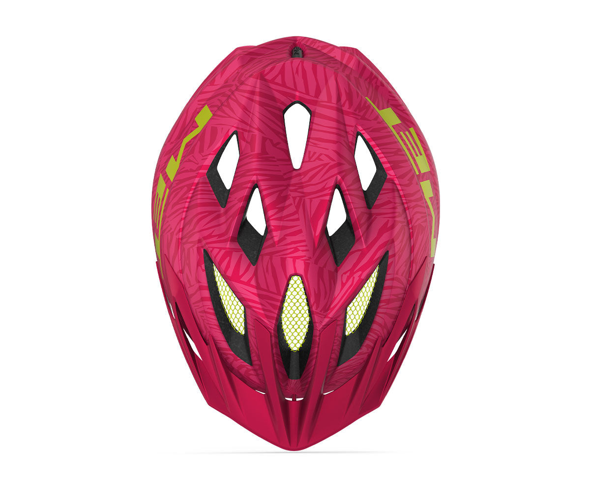 MET Crackerjack Kids Cycling Helmet (Pink/Texture Green/Matt)
