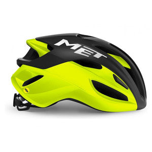 MET Rivale MIPS Road Cycling Helmet (Black/Fluo Yellow/Matt Glossy)