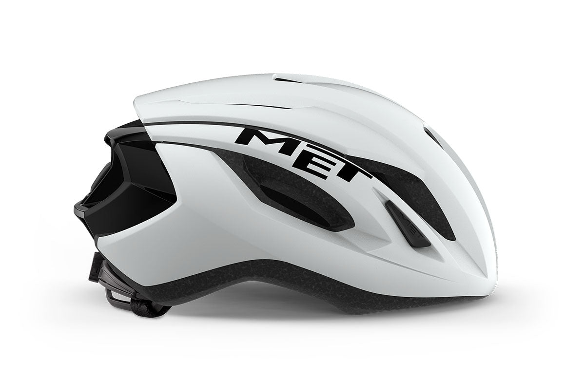MET Strale Road Cycling Helmet (White Black)