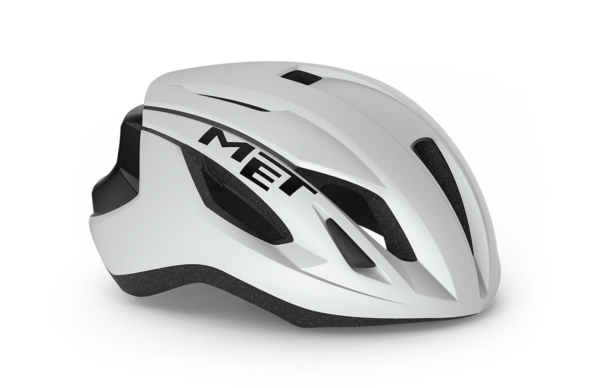 MET Strale Road Cycling Helmet (White Black)