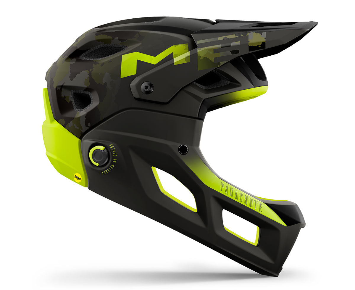 MET Parachute MCR MTB MIPS Cycling Helmet (Camo Lime Green Matt Glossy)