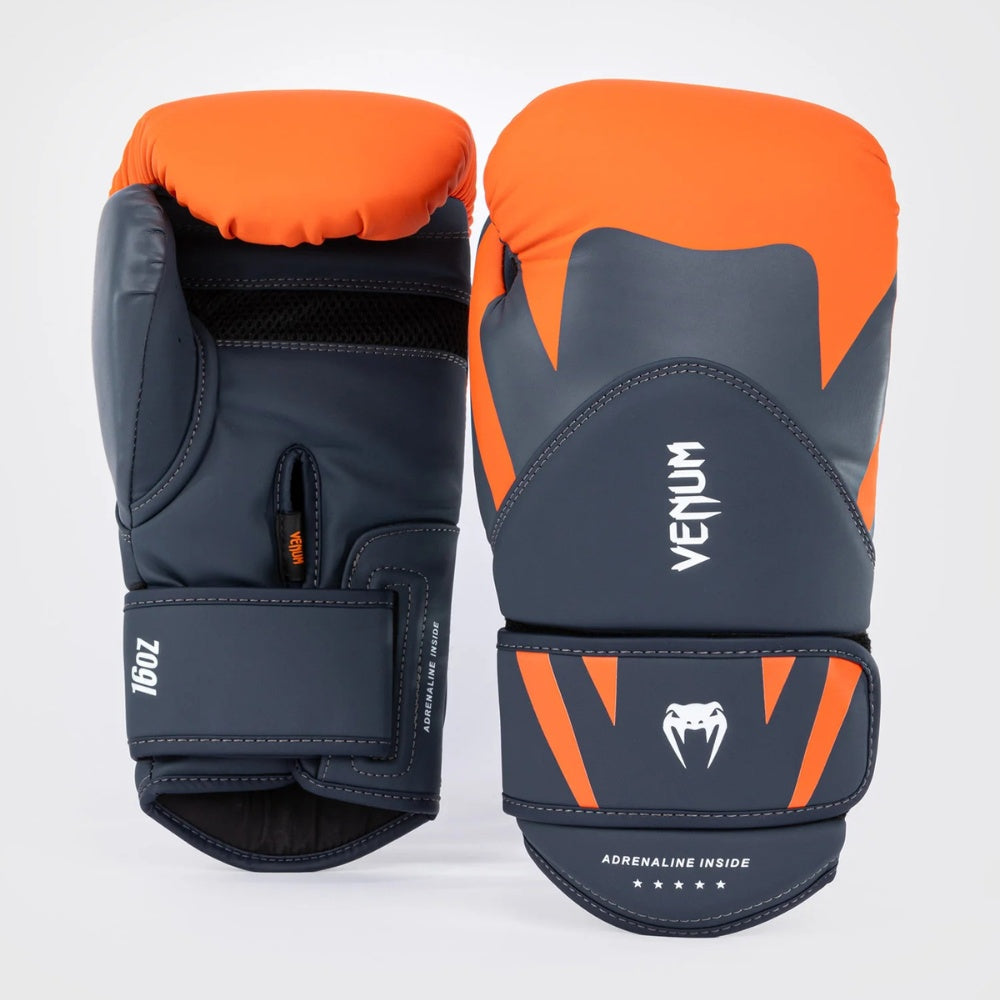 Venum Challenger 4.0 Boxing Gloves - Orange/Navy Blue - 10 OZ