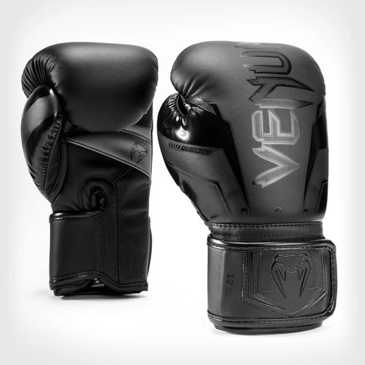 Venum Elite EVO Boxing Gloves - Black/Black - 10 OZ